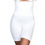 Cecimer 1 Beden Küçülten Dikişsiz Duble Boxer Korse, Beyaz, 2XL