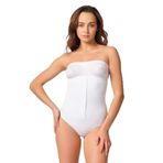 Cecimer 1 Beden Küçülten Kadın Sıkılaştırıcı Beyaz Dikişsiz Agraflı Slip Korse, Beyaz, 2XL