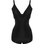 Cecimer 1 Beden Küçülten Kadın Siyah Lazer Kesim Çift Kat Slip Boy Korse, Siyah, 2XL