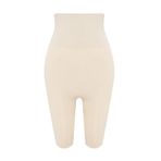 Cecimer 1 Beden Küçülten Kadın Ten Uzun Paça Çift Kat Boxer Korse 2044, Bej, 2XL