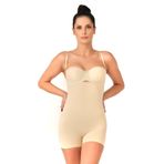 Cecimer 1 Beden Küçülten Seamless Gögsü Açık Paçalı Boy Korse 2058 Ten, Bej, 2XL