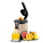 Cecotec Xqueeze RetroJuice 600 Bej Elektrikli Portakal ve Narenciye Sıkacağı Kol 600 W Retro Stil Paslanmaz Çelik Filtre Plastik Koni Selüloz Kolu Damlama Önleyici