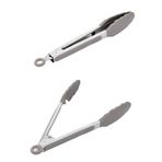 Cedric Metal Saplı Kilit Sistemli Silikon Uçlu Servis Maşası Gri 26 cm