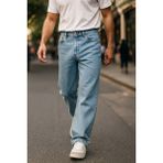 Cedy Denim Erkek Yüksek Bel Bol Kesim Baggy Loose Fit Jean PANTOLON-C352 - 30 - 32 - Açık Mavi