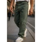 Cedy Denim Erkek Yüksek Bel Bol Kesim Baggy Loose Fit Jean PANTOLON-C352 - 33 - 32 - Haki