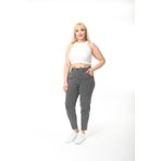 CEDY DENIM Kadın Açık Gri Büyük Beden Pileli Mom Jean Pantolon C600