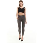 CEDY DENIM Kadın Antrasit Yüksek Bel Dar Paça Süper Skinny Fit Esnek Bilek Boy Denim Jean Kot Pantolon C596