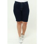 CEDY DENIM Kadın Büyük Beden Yüksek Bel Full Likralı Slimfit Jean Şort-c606-lacivert
