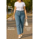 CEDY DENIM - Kadın Büyük Benden Boru Paça Yüksek Bel Regular Fit Likralı Pantolon C626