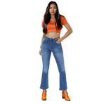CEDY DENIM Kadın İspanyol Paça Yüksek Bel Kot Pantolon Skinny Fit Jean - C605 Mavi-605 26
