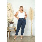 CEDY DENIM Kadın Mavi Büyük Beden Pileli Mom Jean Pantolon C600