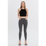 Cedy Denim Kadın Yüksek Bel Dar Paça Süper Skinny Fit Esnek Bilek Boy Denim Jean Kot Pantolon C596 Antrasit 34/26