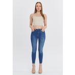 CEDY DENIM Kadın Yüksek Bel Dar Paça Süper Skinny Fit Esnek Bilek Boy Jean Kot Pantolon C596 Açık Mavi-596 32
