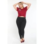 CEDY DENIM Kadın Yüksek Bel Skinny Fit Jeans Büyük Beden Kot Pantolon Klasik SiyahC597 - 52 - Dropsuz