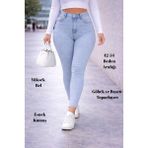 CEDY DENIM Kadın Yüksek Bel Skinny Fit Jeans Büyük Beden Kot PantolonC597 - 48 - Dropsuz - Kar Yıkama