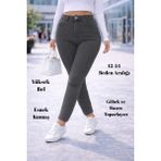 CEDY DENIM Kadın Yüksek Bel Skinny Fit Jeans Büyük Beden Kot PantolonC597 - Antrasit - 42 - Dropsuz