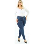 CEDY DENIM Kadın Yüksek Bel Skinny Fit Jeans Büyük Beden Kot PantolonC597 - Lacivert - 40 - Dropsuz