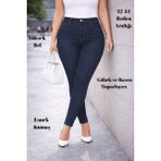 CEDY DENIM Kadın Yüksek Bel Skinny Fit Jeans Büyük Beden Kot PantolonC597 - Lacivert - 50 - Dropsuz