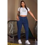 CEDY DENIM Kadın Yüksek Bel Skinny Fit Jeans Büyük Beden Kot PantolonC597 - Lacivert - 52 - Dropsuz