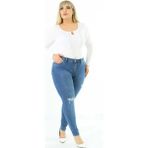 CEDY DENIM Kadın Yüksek Bel Skinny Fit Jeans Büyük Beden Kot PantolonC597 - Mavi - 40 - Dropsuz