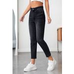 CEDY DENIM Mom Fit Jean Yüksek Bel Boyfriend Kesim Esnek Antrasit Kadın Kot Pantolon -antrasit C599