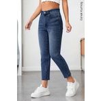 CEDY DENIM Mom Fit Jean Yüksek Bel Boyfriend Kesim Likralı Mavi Kadın Kot Pantolon C599