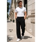CEDY DENIM XCEDY Premium Erkek Yüksek Bel Pileli Baggy Pantolon Rahat Geniş Kesim Dökümlü C358 Siyah