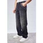 CEDY DENIM Yüksek Kalite Erkek Yüksek Bel Skater Baggy Jeanpantolon -siyah C362