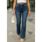 Cedy Denım Yüksek Kalite Kadın 5 Cep Düşük Bel Ispanyol Paça Skinnyfit Esnek Jean Pantolon C619 - 04G-Mavi - 32