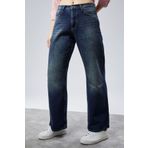 CEDY DENIM Yüksek Kalite Kadın Palazzo Yüksek Bel Cotton Jean Pantolon-c613-koyu-mavi