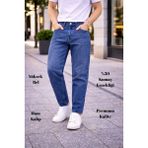 CEDY DENIMDar Paça Erkek Yüksek Bel Kot Pantolon - Salaş Mom Jean C333 - Koyu Mavi - 31 / 28 - Dropsuz