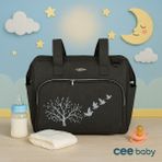 Cee Baby Ağaç Desenli Keten Anne & Bebek Bakım Çantası