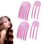Ceeyoll Kabarık saç tokası, saç tokası, kök gevşetme klipsi, kabarık saç çizgisi klipsi, kabarık bir at kuyruğu ve yüksek taç gerektiren saç modelleri için uygundur (pembe, 4 adet)