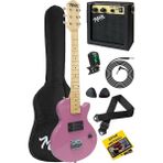 CEG-34PK 5-8 Yaş Çocuklar Için Amfili Full 1/2 34 Inç Elektro Gitar Seti Pembe