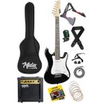 CEG-36BK 8-12 Yaş Çocuklar Için Amfili Full 3/4 36 Inç Elektro Gitar Seti White Black