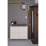 Ceha Kilitli Tablalı 4'lü Metal Ayakkabılık - Beyaz K.AYK-2.4/AC/P 9010/KL Beyaz