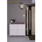 Ceha Kilitli Tablalı 4'lü Metal Ayakkabılık - Beyaz K.AYK-2.4/T/P 9010/KL