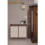 Ceha Kilitli Tablalı 4'lü Metal Ayakkabılık - Kahverengi/krem K.AYK-2.4/J/P8317-P1013/KL