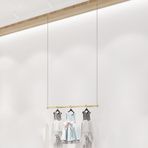 CeilingMounted Giyim Raf Metal WallMounted Konfeksiyon Ekran Ticari Elbise Askısı Perakende Mağazaları için Ağır Portmanto Dayanıklı Giysi nizer