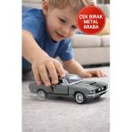 Çek Bırak 1967 Shelby Gt500 Gri Metal Oyuncak Araba – Kapıları Açılan Klasik Model 13 Cm Vitrin