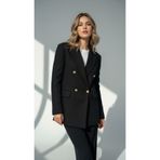 CEK mağazacılık Siyah Tüvit Kumaş Gold Düğmeli Astarlı Blazer Ceket