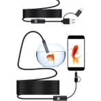 Cekar Store 3-In-1 Endoskop Kamera, USB ve Android, Type-C Bağlantılı, 6 LED Işıklı, Kıvırlabilen Sert Kablo,su Geçirmez,yılan Kamera, Borescope (10 Metre)