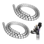 Cekar Store Aksesuarcı 22 mm Gri 1 Metre Spiral Kablo Kanalı, Boru Tipi Kablo Düzenleyici, Kablo Toplayıcı Gizleyici, Kablo Kelepçesi, Kablo Tutturma Bağları (2 Adet)