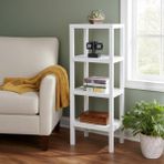 Cekar Store Deconox 4 Katlı Köşe Rafı | Banyo, Mutfak ve Kiler Için Yer Tasarruflu Organizer | Çok Amaçlı Plastik Raf | 4 Farklı Renk Seçeneği (38X29X100CM) (Beyaz) - 41 Delft Blue