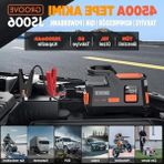Cekar Store Groove JS006 29200MAH 4500A Akü Takviye Cihazı Jump Starter + Lastik Şişirme Kompresörü 150PSI Taşınabilir Powerbank LED Lamba LCD Ekran 12V Benzinli ve Dizel Araçlar Için