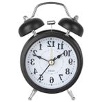 Cekar Store HT-850 Yüksek Sesli Alarmlı Saat Nostaljik Analog Çalar Saat Fosforlu Işıklı Metal Gövde Akar Saniyeli Sessiz Pilli Saat Siyah
