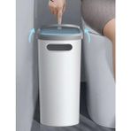 Cekar Store Kups Çöp Kovası, 10 Lt Kapasiteli, Plastik, Tuvalet Kağıdı Tutuculu, Dar Alana Uyumlu, (Antrasit)
