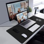 Cekar Store Mcstorey Masa Desk Mat 60X30 cm Çift Taraflı Deri Mouse Pad Kaymaz Suya Dayanıklı Rulo Yapılabilir Kompakt Masa Koruyucu Ofis Laptop ve Makyaj Masası Için 2mm Siyah - Ahşap