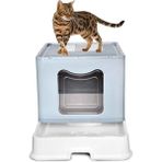Cekar Store Modmio Jumbo Filtreli Kapalı Kedi Tuvaleti Kokuyu Önleyen Çift Filtreli Çekmeceli Kürek Hediyeli 50X40X39 cm