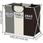 Cekar Store Orret Home 3 Bölmeli Katlanabilir Çamaşır Sepeti – Siyah, Beyaz ve Gri Renklerde, Dayanıklı ve Şık Tasarım, Makinede Yıkanabilir Kumaşlı, Alüminyum Gövdeli, 64X42X58 cm Boyutlarında